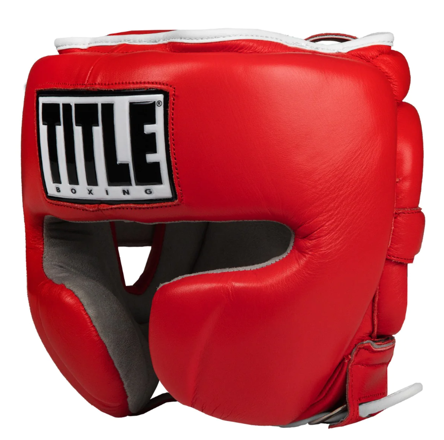 CABEZAL TITLE LEATHER SPARRING ROJO