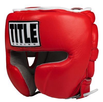 CABEZAL TITLE LEATHER SPARRING ROJO