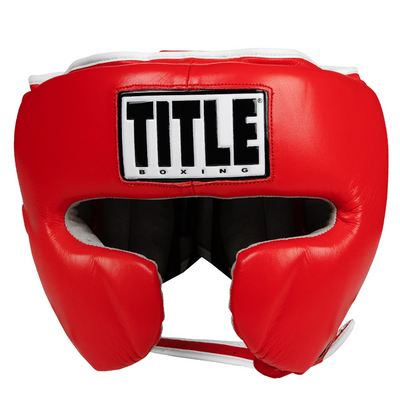 CABEZAL TITLE LEATHER SPARRING ROJO