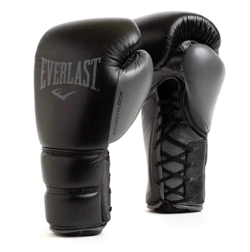 GUANTES POWERLOCK 2.0 EVERLAST PRO NEGRO CORDONES