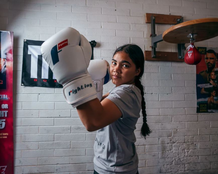 GUANTES FIGHTING LEATHER HEAVY BAG BLANCO