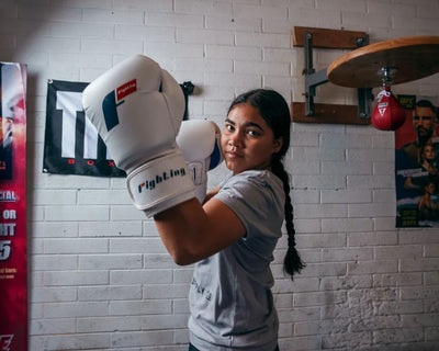 GUANTES FIGHTING LEATHER HEAVY BAG BLANCO