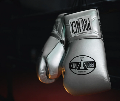 GUANTES TITLE PRO MEX PROFESSIONAL CON CORDONES GRIS