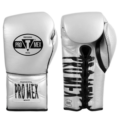 GUANTES TITLE PRO MEX PROFESSIONAL CON CORDONES GRIS