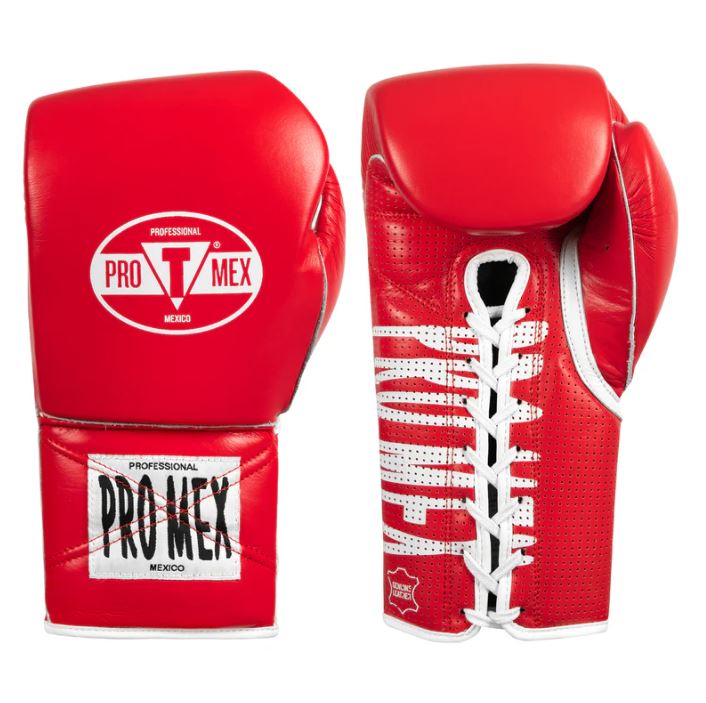 GUANTES TITLE PRO MEX CON CORDONES ROJO