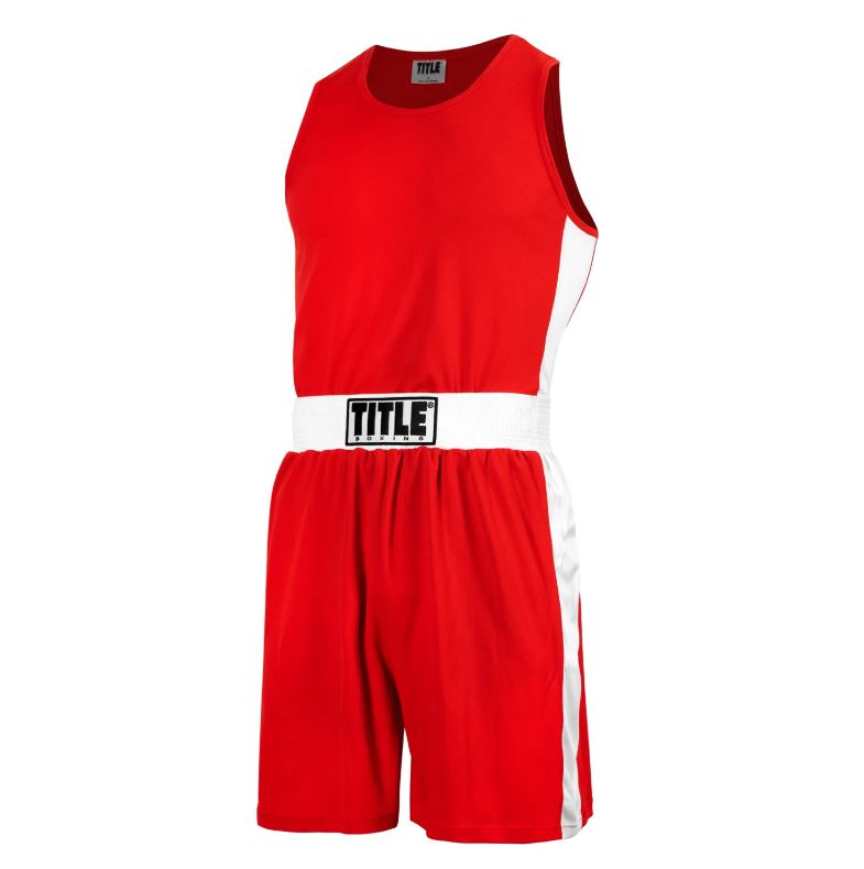 TRAJE DE COMPETENCIA TITLE BOXING AEROVENT ELITE AMATEUR ROJO